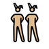 A quoi ressemblent les emoji Hommes avec des oreilles de lapin : peau moyennement claire sur Openmoji.