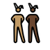 A quoi ressemblent les emoji Hommes avec des oreilles de lapin : peau légèrement mate et peau foncée sur Openmoji.