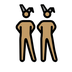 A quoi ressemblent les emoji Hommes avec des oreilles de lapin : peau légèrement mate sur Openmoji.
