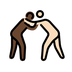 A quoi ressemblent les emoji Lutteurs : peau foncée et peau claire sur Openmoji.