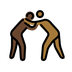 A quoi ressemblent les emoji Lutteurs : peau foncée et peau mate sur Openmoji.