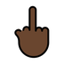 Bagaimana Middle Finger: Dark Skin Tone emoji terlihat di Openmoji.