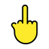 Bagaimana Middle Finger emoji terlihat di Openmoji.