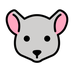 Bagaimana Mouse Face emoji terlihat di Openmoji.