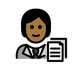 Jak wygląda emoji Pracownik biurowy: karnacja średnio ciemna w Openmoji.