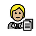 A quoi ressemblent les emoji Employé de bureau (tous genres): peau moyennement claire sur Openmoji.