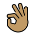 Bagaimana OK Hand: Medium Skin Tone emoji terlihat di Openmoji.