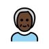 Bagaimana Older Person: Dark Skin Tone emoji terlihat di Openmoji.