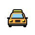 Bagaimana Oncoming Taxi emoji terlihat di Openmoji.