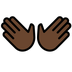 Bagaimana Open Hands: Dark Skin Tone emoji terlihat di Openmoji.