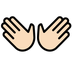 Bagaimana Open Hands: Light Skin Tone emoji terlihat di Openmoji.