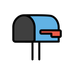 Bagaimana Open Mailbox with Lowered Flag emoji terlihat di Openmoji.