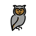 Bagaimana Owl emoji terlihat di Openmoji.