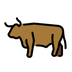 Bagaimana Ox emoji terlihat di Openmoji.