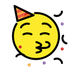 Bagaimana Partying Face emoji terlihat di Openmoji.