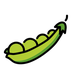 Bagaimana Pea Pod emoji terlihat di Openmoji.