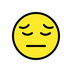 Bagaimana Pensive Face emoji terlihat di Openmoji.