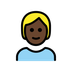 Bagaimana Person: Dark Skin Tone, Blond Hair emoji terlihat di Openmoji.