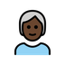 A quoi ressemblent les emoji Adulte : peau foncée et cheveux blancs sur Openmoji.