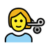 Bagaimana Person Getting Haircut emoji terlihat di Openmoji.