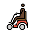 Bagaimana Person in Motorized Wheelchair: Dark Skin Tone emoji terlihat di Openmoji.