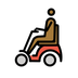 Bagaimana Person in Motorized Wheelchair: Medium-Dark Skin Tone emoji terlihat di Openmoji.