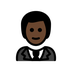 Bagaimana Person in Tuxedo: Dark Skin Tone emoji terlihat di Openmoji.