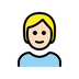 Jak wygląda emoji Osoba z włosami blond: karnacja jasna w Openmoji.