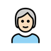 Bagaimana Person: Light Skin Tone, White Hair emoji terlihat di Openmoji.