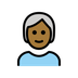 A quoi ressemblent les emoji Adulte : peau mate et cheveux blancs sur Openmoji.