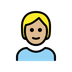 Bagaimana Person: Medium-Light Skin Tone, Blond Hair emoji terlihat di Openmoji.