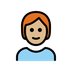 Bagaimana Person: Medium-Light Skin Tone, Red Hair emoji terlihat di Openmoji.