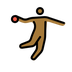 Biểu tượng cảm xúc Người chơi bóng ném: màu da tối trung bình trông như thế nào trên Openmoji.