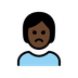 Bagaimana Person Pouting: Dark Skin Tone emoji terlihat di Openmoji.