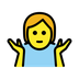 Bagaimana Person Shrugging emoji terlihat di Openmoji.