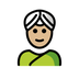 Jak wygląda emoji Osoba w turbanie: karnacja średnio jasna w Openmoji.