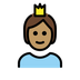 A quoi ressemblent les emoji Personne avec une couronne : peau légèrement mate sur Openmoji.