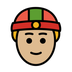 A quoi ressemblent les emoji Homme avec casquette chinoise: peau moyennement claire sur Openmoji.