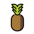 Bagaimana Pineapple emoji terlihat di Openmoji.