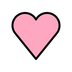 Bagaimana Pink Heart emoji terlihat di Openmoji.