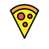 Bagaimana Pizza emoji terlihat di Openmoji.