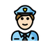 Jak wygląda emoji Policjant: karnacja jasna w Openmoji.