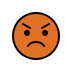 Bagaimana Pouting Face emoji terlihat di Openmoji.