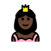 Bagaimana Princess: Dark Skin Tone emoji terlihat di Openmoji.