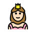 Bagaimana Princess: Light Skin Tone emoji terlihat di Openmoji.