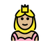 Jak wygląda emoji Księżniczka: karnacja średnio jasna w Openmoji.