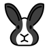 Bagaimana Rabbit Face emoji terlihat di Openmoji.