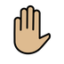 Bagaimana Raised Hand: Medium-Light Skin Tone emoji terlihat di Openmoji.