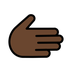 Bagaimana Rightwards Hand: Dark Skin Tone emoji terlihat di Openmoji.