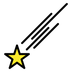 Bagaimana Shooting Star emoji terlihat di Openmoji.